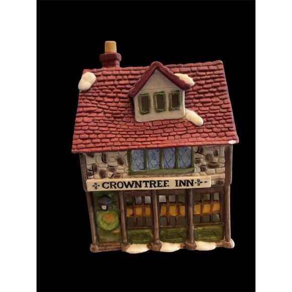 Dept 56 Crowntree Inn Dickens Christmas Village Incl Light & Box 1984 Ret Vtg - Picture 2 of 7
